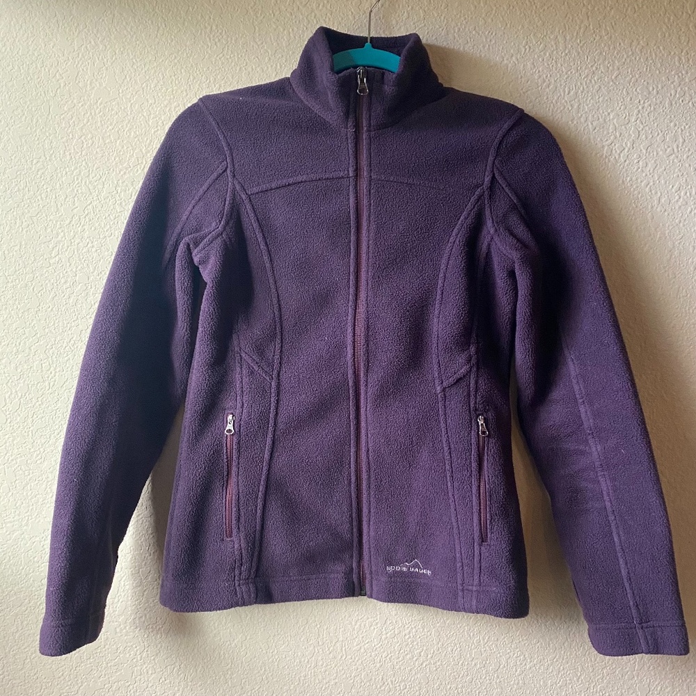 Cozy Purple Eddie Bauer Fleece w/ 2 zip pockets XS
